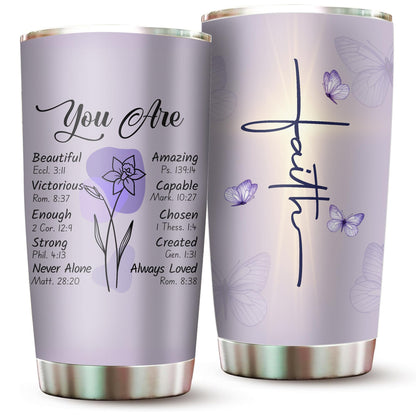 Christian Gifts for Women Faith - Christian Tumblers for Mothers Day Bible Gift - Christian Tumbler Religious Gifts Spiritual Encouragement Inspirational Gift for Women Stainless Steel Tumbler 20oz