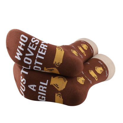 PXTIDY 1 Pair Funny Pottery Socks - Ceramic Artist Gift for Pottery Makers and Ceramics Lovers