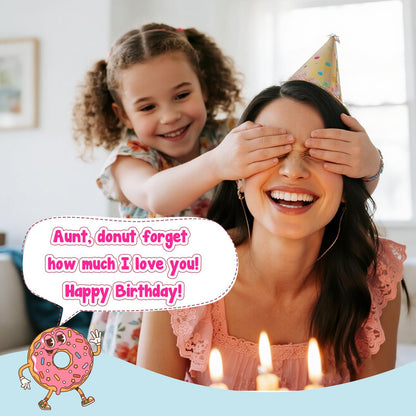 Aunt Birthday Gifts for Women - to My Aunt, Small Cute Funny Handmade Crochet Donut Christmas Mother's Day Birthday Gifts for Best Aunts Aunty Auntie Ever from Niece Nephew