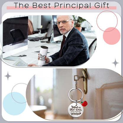 Tioncy Principal Appreciation Gifts for Women Men, 20oz Tumbler with Lid and Straw Stainless Steel Keychain Gifts for Principal Day, Graduations, Birthday, Retirement