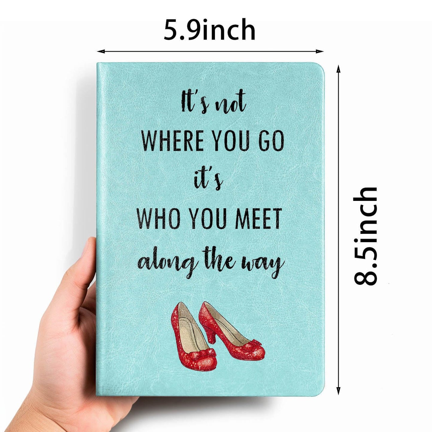 JOHSBYD Wizard Inspirational Gifts Journal Notebook It's Not Where You Go Leather Notebook Inspired Gifts Cosplay Dorothy Notebook Gifts for Fans Collectors Friends(It's Not Where You Go)