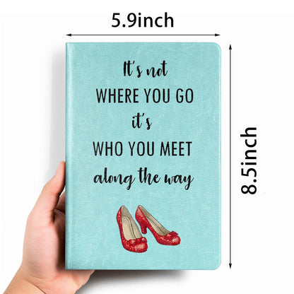 JOHSBYD Wizard Inspirational Gifts Journal Notebook It's Not Where You Go Leather Notebook Inspired Gifts Cosplay Dorothy Notebook Gifts for Fans Collectors Friends(It's Not Where You Go)