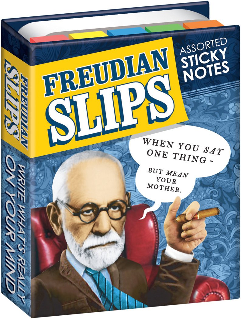 The Unemployed Philosophers Guild Freudian Slips Sticky Notes - Sigmund Freud Themed 3.25" by 4.25" Booklet with Self-Sticky Individual Notes Inside