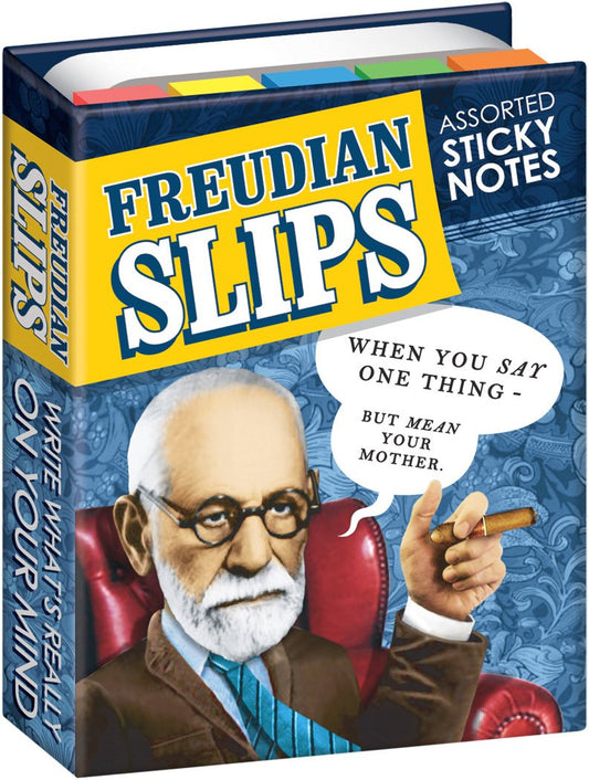 The Unemployed Philosophers Guild Freudian Slips Sticky Notes - Sigmund Freud Themed 3.25" by 4.25" Booklet with Self-Sticky Individual Notes Inside