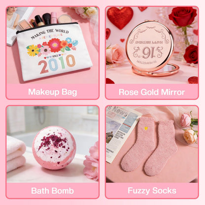Ithmahco Sweet 16 Gifts for Girls, 16 Year Old Girl Birthday Gift Ideas, 16th Birthday Gifts for Girls, Sweet Sixteen Gift for Girl Daughter Niece Granddaughter, 16th Bday Spa Baskets Present for Her