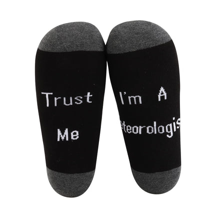 MBMSO Funny Meteorology Gifts 2 Pairs Trust Me I'm a Meteorologist Socks Gifts for Weather Lover Socks Future Weatherman Gift