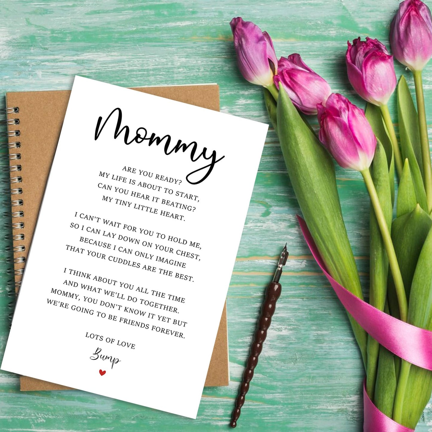 Mommy To Be Mother's Day Card, Pregnant Mom Mothers Gifts, First Mothers Day Cards for Wife, Pregnancy Announcement Card, New Mom Gifts