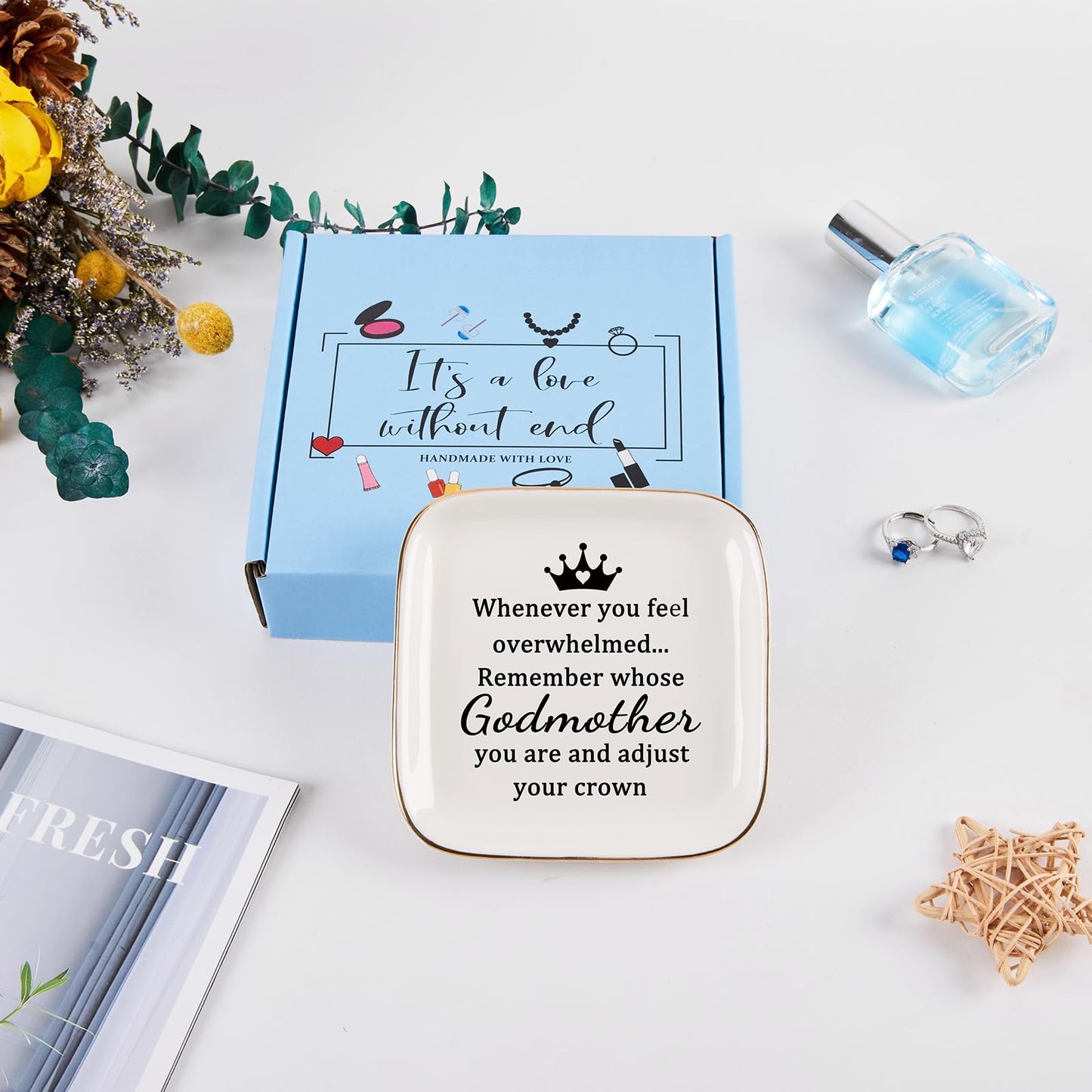 Godmother Gifts from Godchild, ...Remember Whose Godmother You Are... Gifts for Godmother Jewelry Dish Tray, Godmother Proposal Gift for Godmother Birthday Christmas Mothers Day