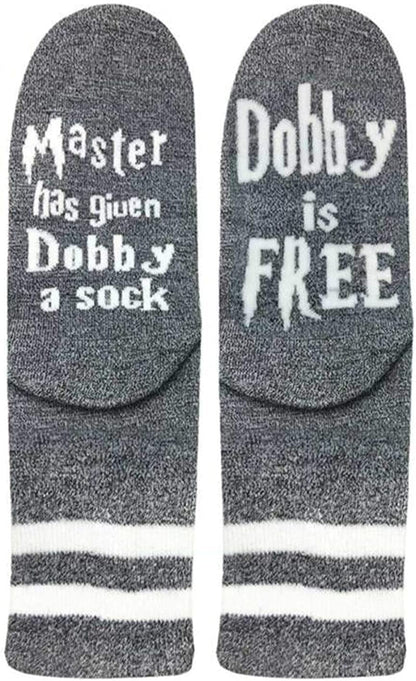 Dobby Socks Funny Christmas Gift Adult Cotton Crew Socks Novelty Cute Christmas Stocking Stuffers