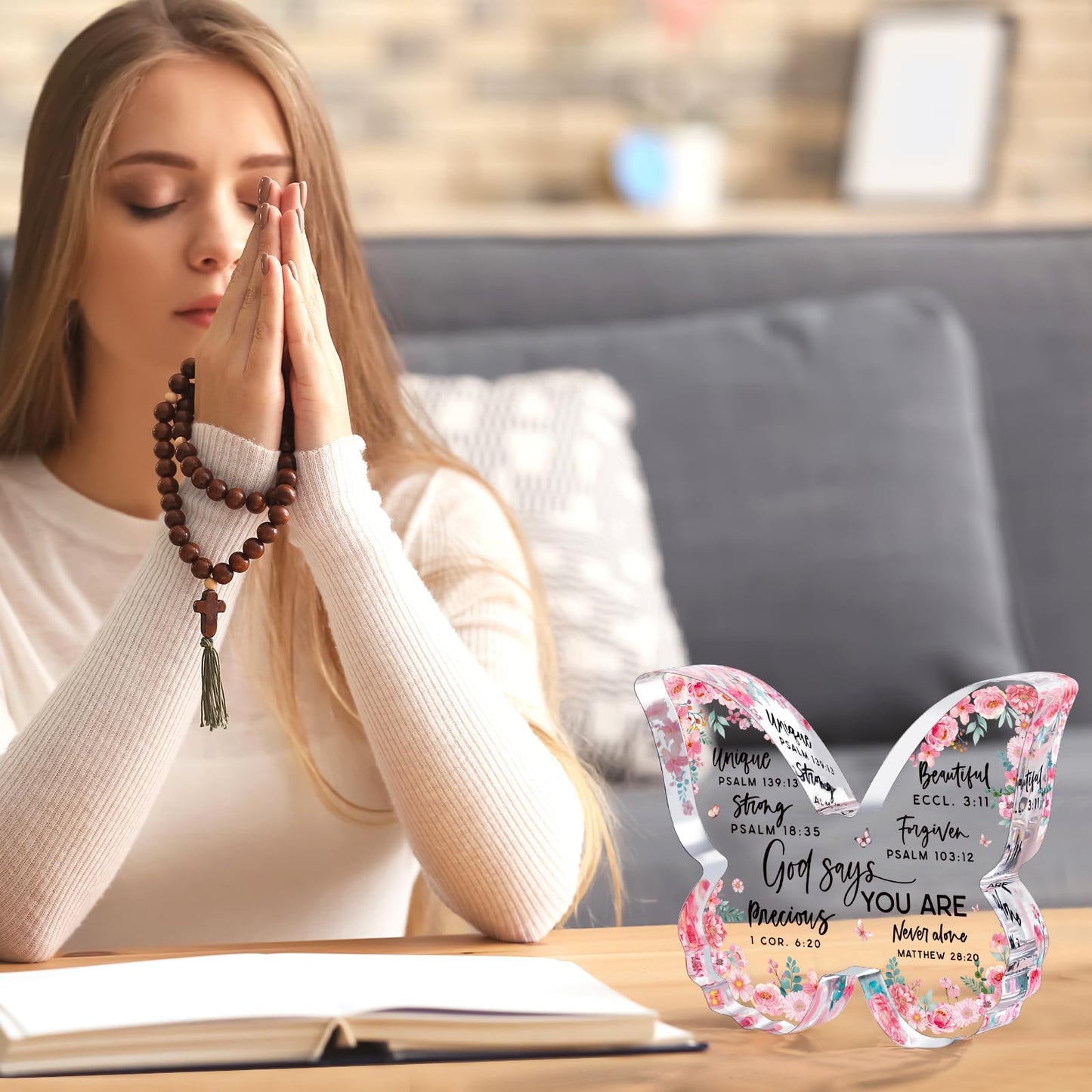 Christian Gifts for Women Friends Birthday Butterfly Inspiration Religious Valentines Gifts for Women Mom Sister Coworker God Says You Are Gift Catholic Encouragement Faith Based Desk Decor Plaque