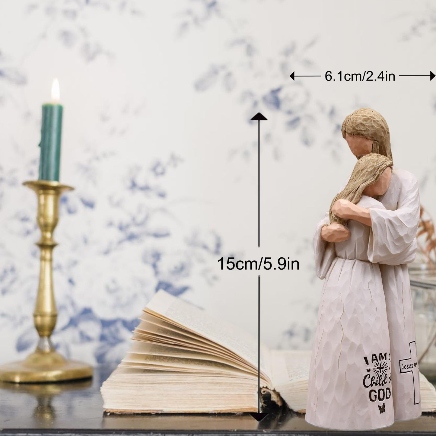 Jesus Embracing Woman-Christian Gifts for Women, Religious Gifts for Women, Baptism Gift for Girl, Sculpted Hand-Painted Figurine