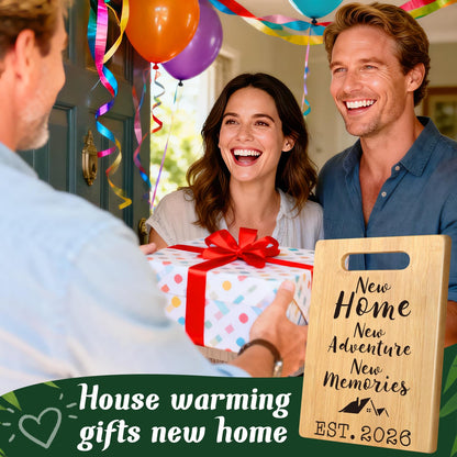 MY-ALVVAYS House Warming Gifts New Home, Perfect House Warming Gifts, New Home Gift Idea for Women Men Homeowner, New Apartment Essentials, New Home New Adventure New Memories 2026 Cutting Board
