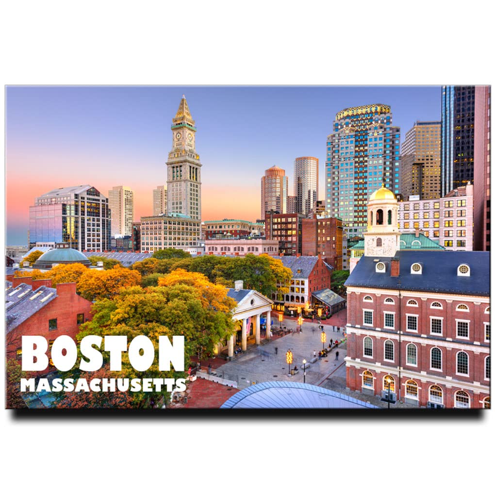 Boston Fridge Magnet Massachusetts Travel Souvenir Custom House Tower