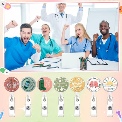 Yexiya 15 Set 2026 Nures Week Gift Bulk Respiratory Lung Inhaler Sign Ballpoint Pen with Badge Reels Appreciation Card Thank You Gift for Respiratory Therapist Nurse Teacher Medical Student