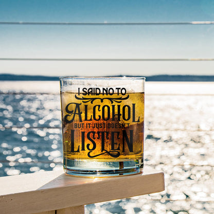 Funny Alcohol Gifts Whiskey Glasses, Alcohol Lovers Gifts, Funny Old Fashioned Rocks Glasses for Women Men Drinking Scotch Bourbon Vodka Liquor, 10 oz
