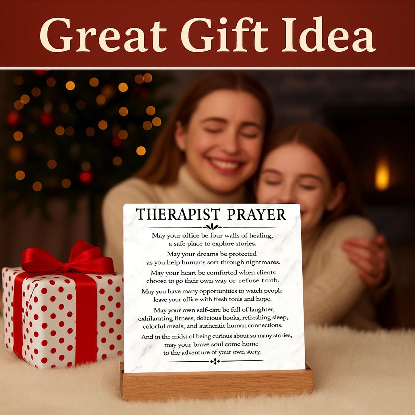 Therapist Prayer Sign Therapist Office Desk Decor Sign - Therapist Gifts for Mental Health Therapists Counselor Psychologist Psychotherapist Counselor Gifts for Women Prayer Plaque