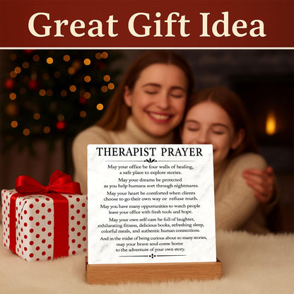 Therapist Prayer Sign Therapist Office Desk Decor Sign - Therapist Gifts for Mental Health Therapists Counselor Psychologist Psychotherapist Counselor Gifts for Women Prayer Plaque