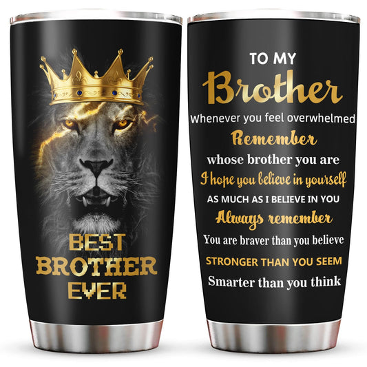 Best Gifts for Brother, Fathers Day/Christmas/Birthday Gift for Brothers Adult Tumblers 20oz, Big Brother Gifts from Sister Coffee Mug, Funny Gift for Older/Little Brothers Cup