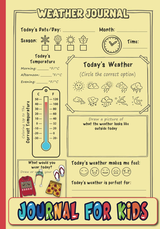 Weather Journal for Kids: Daily Tracking Book for Future Meteorologists, Weather Watching Logbook, Weather Related Gifts for Kids & Teens, Meteorology Books for Kids, Teaching Weather to Kids.