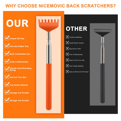NICEMOVIC 6 Pack Back Scratcher, Mothers Fathers Day Dad Gifts, Stocking Stuffers for Women Men Teens, Easter Basket Stuffers for Teens, Prizes for Adults, Birthday Gag Bulk Gift for Mom Dad Adults