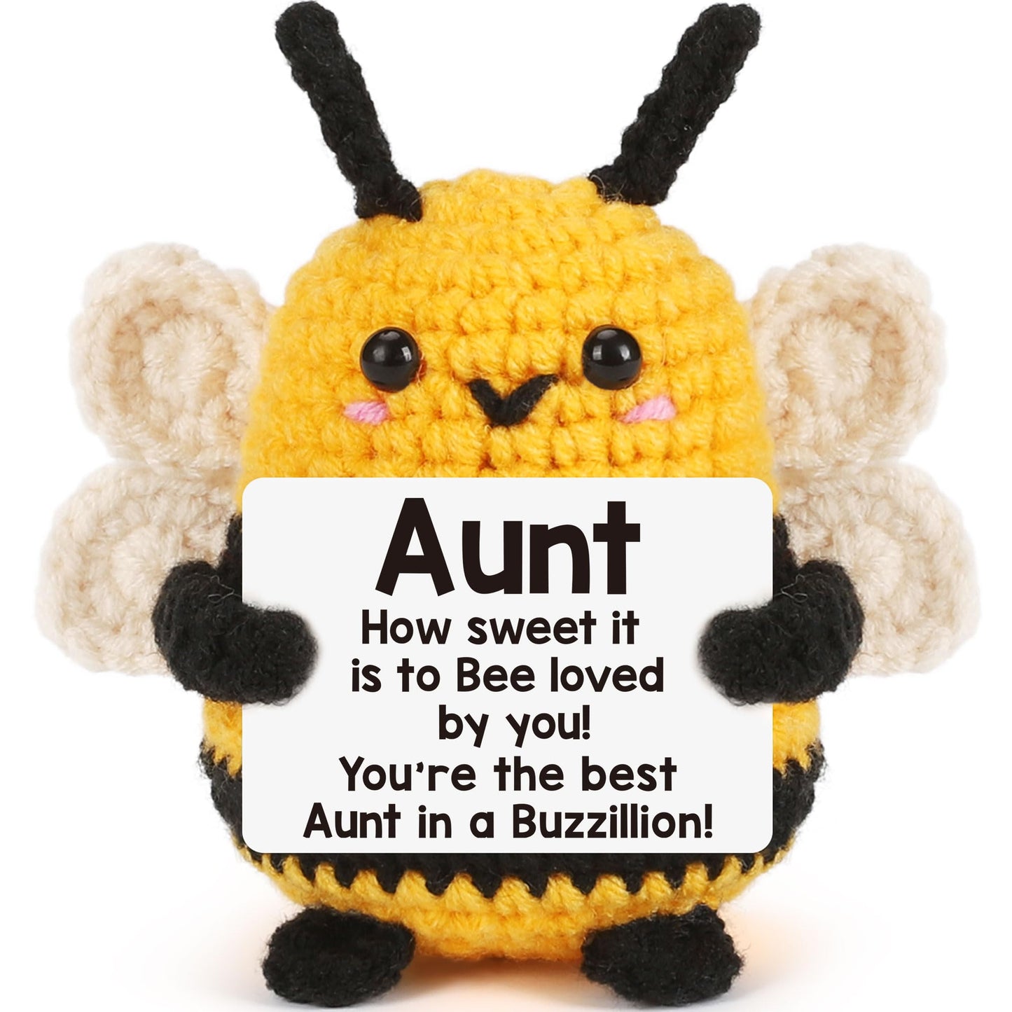 LEJIAJINW Aunt Gifts, Gift for Aunt Mothers Day Valentines Birthday, from Niece Nephew, Mother's Day for Auntie Best Aunts Ever Gifts Mini Easter Basket Stuffer Handmade Crochet Bee