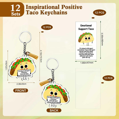 Siifert Emotional Positive Support Taco Keychain Employee Appreciation Gift for Taco Lover Teacher Nurse End of Year Gift