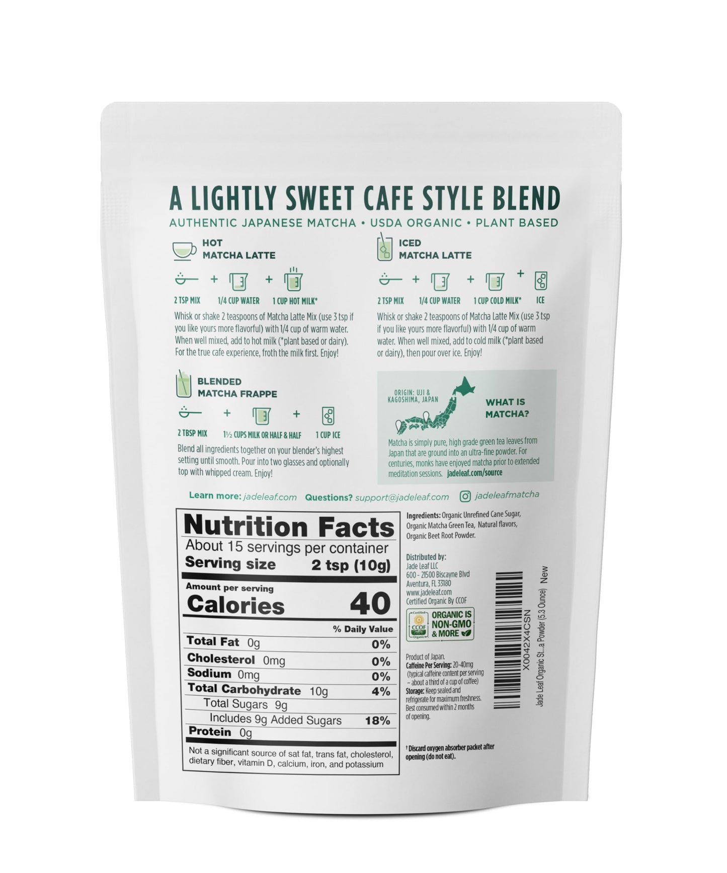 Jade Leaf Matcha Organic Strawberry Matcha Latte Mix - Lightly Sweet Japanese Matcha Green Tea Powder with Organic Cane Sugar for Café Style Blend, 5.3 Ounce / 150g (Pack of 1)