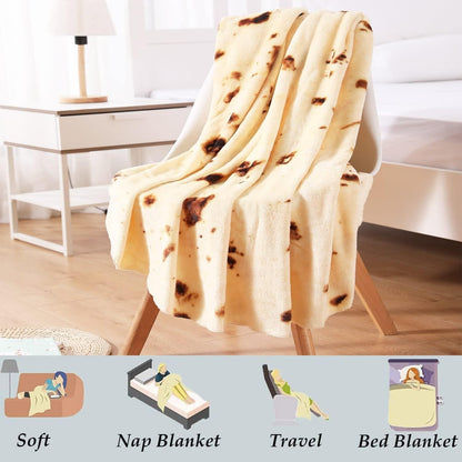 Burrito Tortilla Blanket Baby Stuff Shower White Elephant Gifts for Kids Throw Blankets Wrap Swaddle Toddler Boy Girl Party Novelty Gag Pets Soft Fleece 40in
