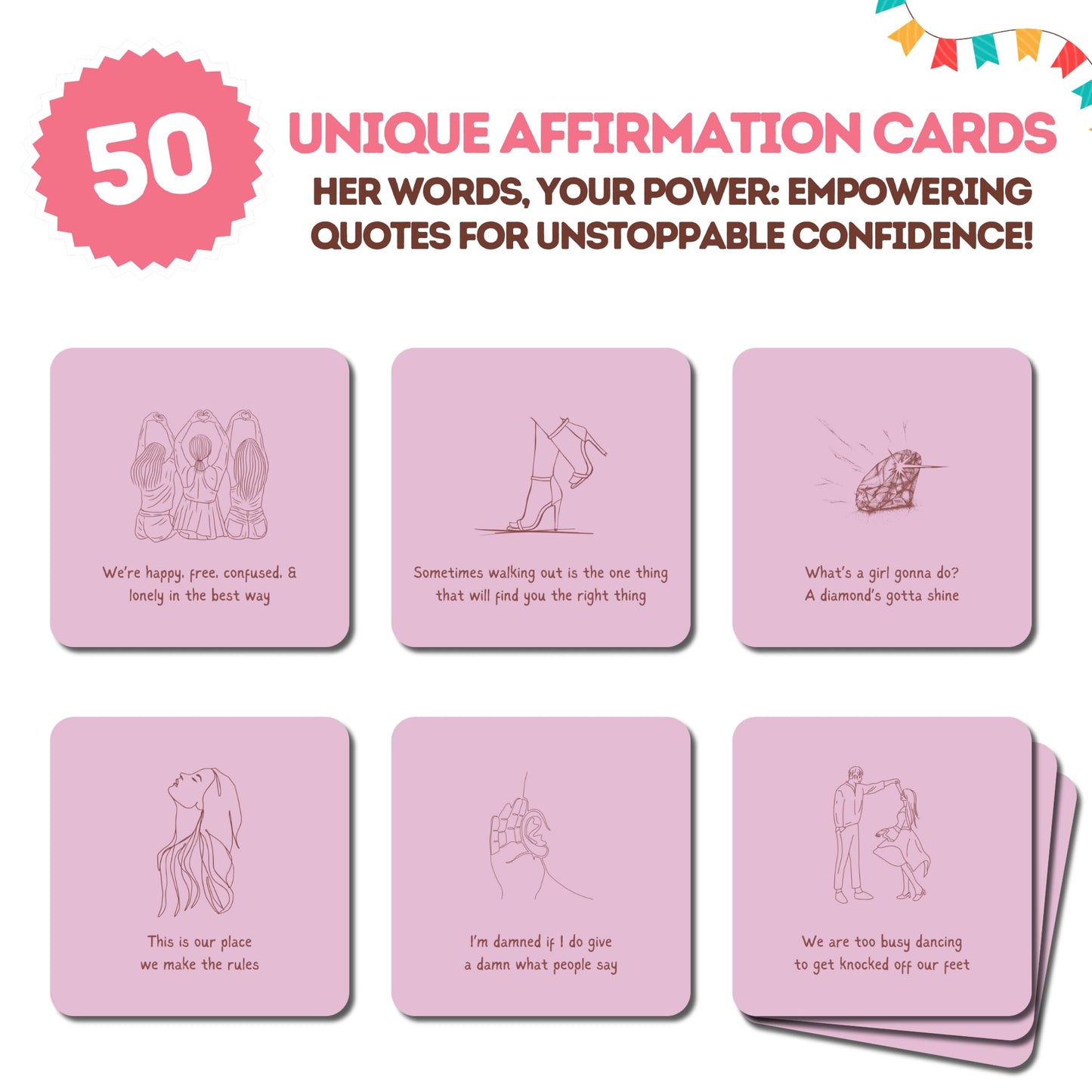 Taylor Gifts for Girls Birthday Gift | Affirmations - 50 PCS Taylor Cards | Taylor Themed Gifts, Taylor Gift Merch for Game Nights, Birthday Party Favors for Girls Women