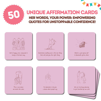 Taylor Gifts for Girls Birthday Gift | Affirmations - 50 PCS Taylor Cards | Taylor Themed Gifts, Taylor Gift Merch for Game Nights, Birthday Party Favors for Girls Women