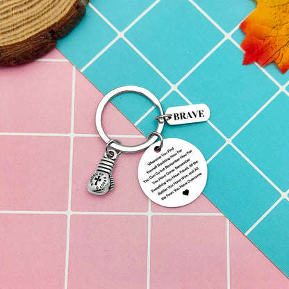 Heigebi Boxing Gift Boxing Gloves Keychain Inspirational Gift for Boxers Coach Gifts Box Lovers Gifts for Women Men Box Charm Keyring Fitness Jewelry