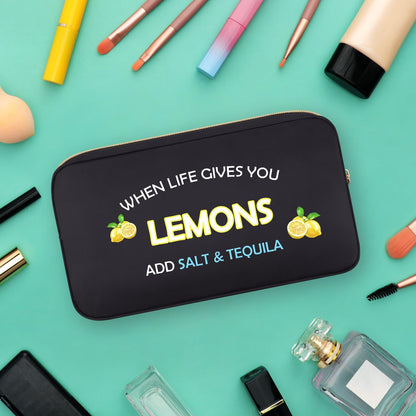 Lemon Gifts Lemon Lover Gift for Women Lemon Makeup Bag Fruit Zipper Pouch Bag Funny Cosmetic Bag Travel Toiletry Bag for Women Fruit Lover Best Friend Bestie Birthday Friendship Christmas