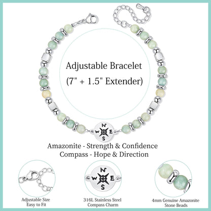 JoycuFF Graduation Gifts for Her Class of 2026 College High School 5th 8th Grade Preschool College Middle School Teen Girls Graduation Gifts The Adventure Begins Compass Bracelets for Women