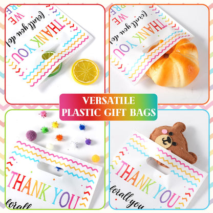 50 Pcs We Appreciate You Favors Bag Thanks for All You Do Plastic Gift Bags Be Thankful to Teacher Candy Snack Bag for Teacher Doctor Staff Employee Appreciation Party Decoration Supplies 10 x 6.5Inch
