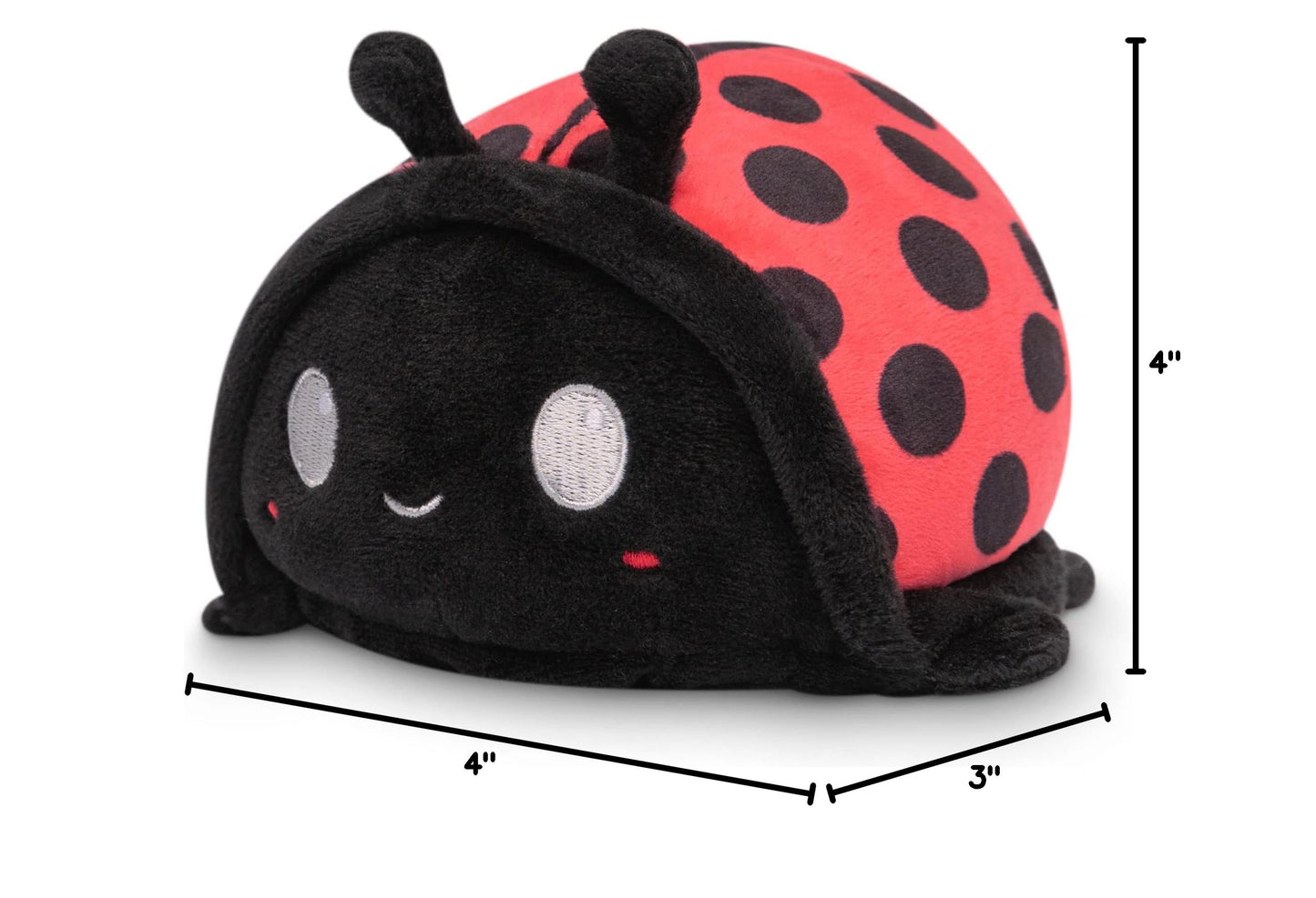 TeeTurtle - The Original Reversible Ladybug Plushie - Cute Sensory Fidget Stuffed Animals That Show Your Mood