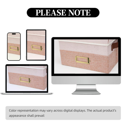 Vienrose Greeting Card Organizer Box with 20 Removable Dividers, 84 Labels, Large Capacity Foldable Storage Box for Photos, Postcards, Stickers & Keepsakes, Portable Linen Organizer, Pink&Lotus