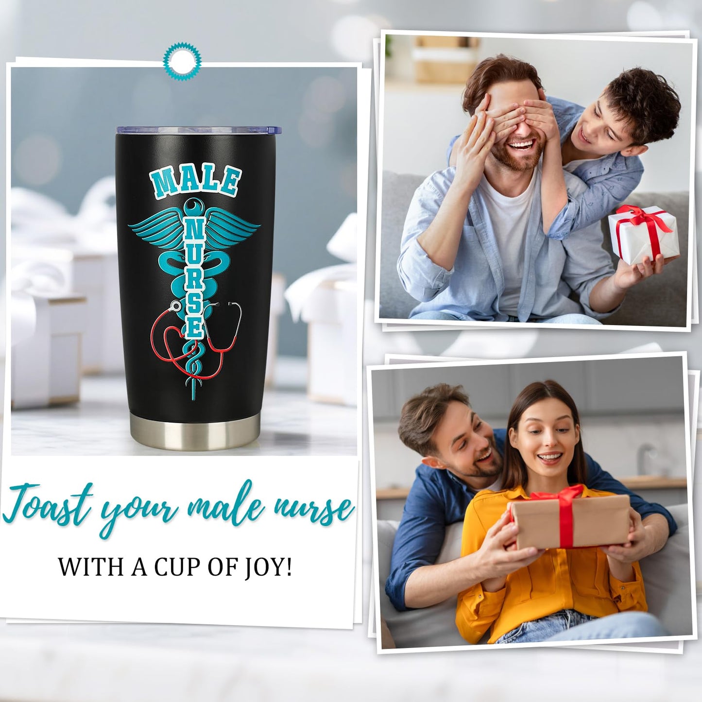 Male Nurse Gifts - Nurse Week Gifts for Men - Nurses Practitioner Christmas, Graduation, Birthday, Appreciation Gift for Nurses Boyfriend Husband Dad - 20 oz Insulated Tumbler Gift for Murse