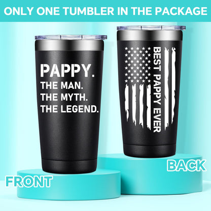 BIRGILT Pappy Fathers Day Gift - Best Pappy Gifts from Grandkids - 20oz Tumbler Cup