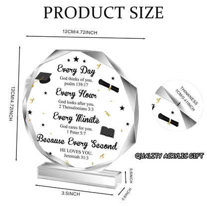 2026 Graduation Christian Gifts for Her Inspirational Acrylic Gifts Women Men College High School Graduation Gifts, Masters Degree Graduate Gifts Decor