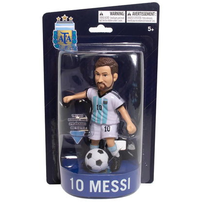 Maccabi Art Official Lionel Messi Argentina Soccer Action Figure, 4.5" Collectible with Movable Arms & Head, Display Stand