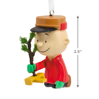 Hallmark Christmas Ornament, Peanuts Charlie Brown Kneeling with Tree Ornament, Gifts for Peanuts Fans