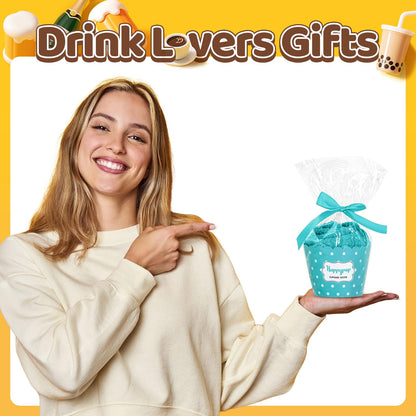 HAPPYPOP Funny Gifts for Women Men - Boba Tea Taco Gifts for Her, Bourbon Coffee Socks