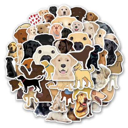 60pcs Labrador Retriever Stickers Vinyl Waterproof Aesthetic Cute Cartoon Animals Dog Decals Stickers for Laptop Water Bottles Skateboard Book Scrapbook Luggage Decals for Adults