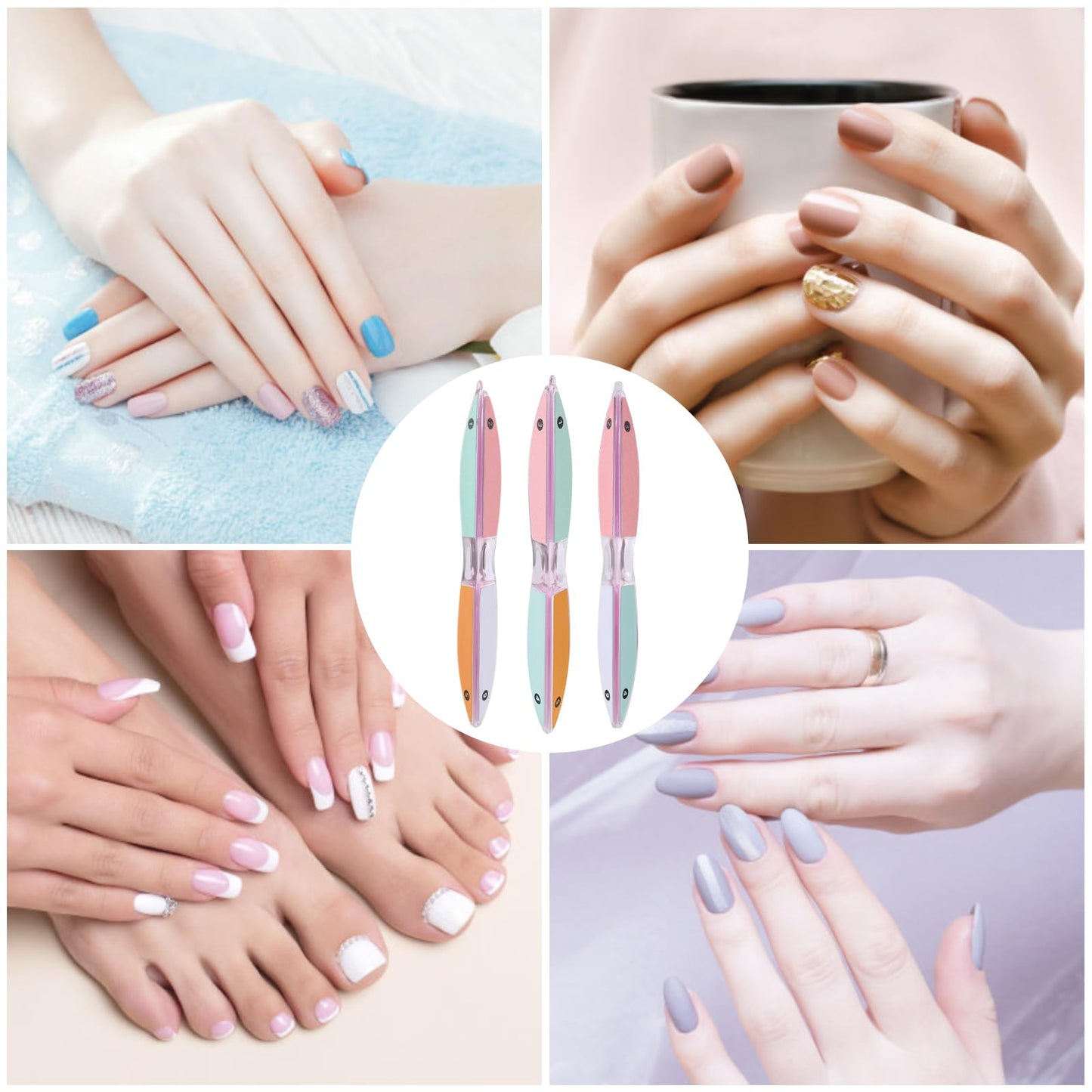 6 Sided Nail File and Nail Buffers, Multi-Functional Nail File for Shaping and Polishing, Gifts for Women, Stocking Stuffers, Nail Care Tool, All-in-One Shaping & Buffing