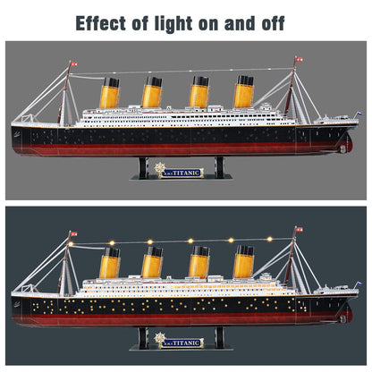 CubicFun 3D Puzzles for Adults - LED Titanic 35'' Large Ship - New Home Desk Decor - House Warming, Wedding, Anniversary, Valentines Day Gifts for Him Her Teacher Long Distance Relationship Gifts