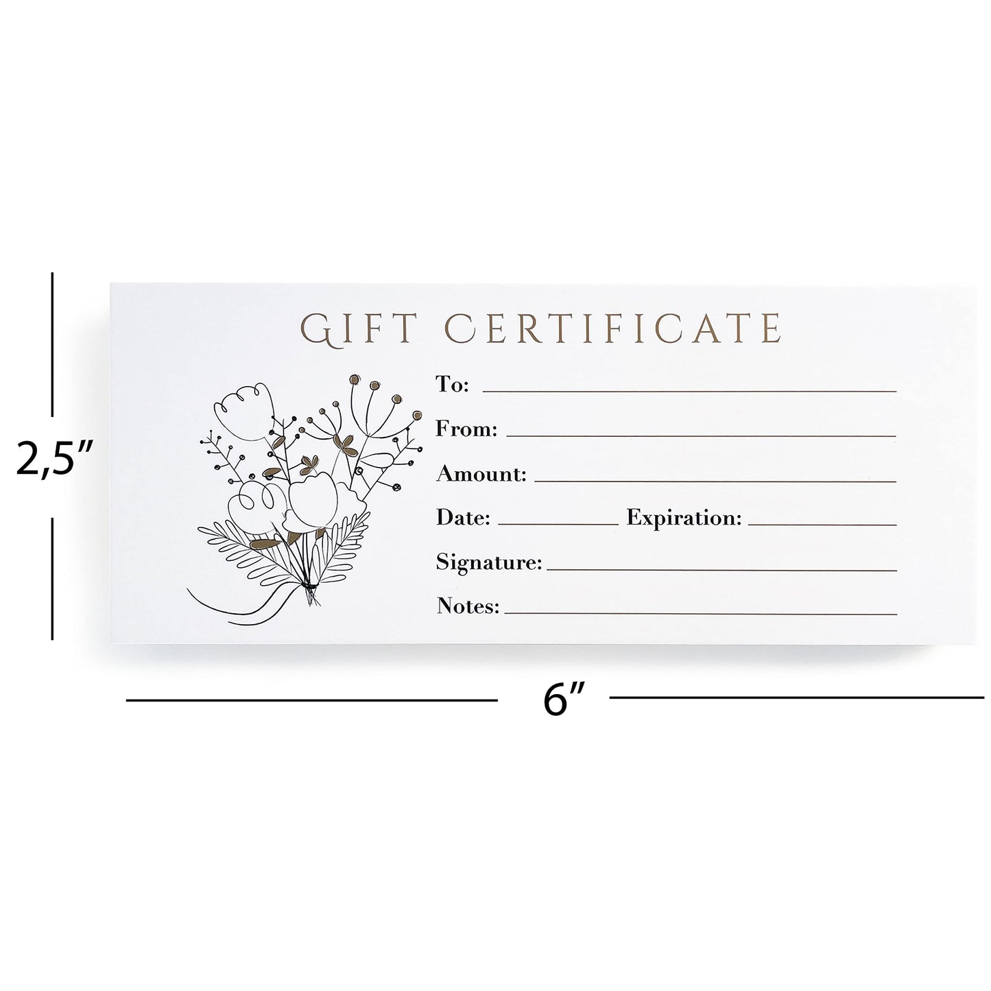 CLEVER SIGNS 100 Blank Gift Certificates – Great for Small Business, Restaurant, Spa, Makeup, Hair Beauty Salon, Wedding, Holiday, Christmas, Birthday