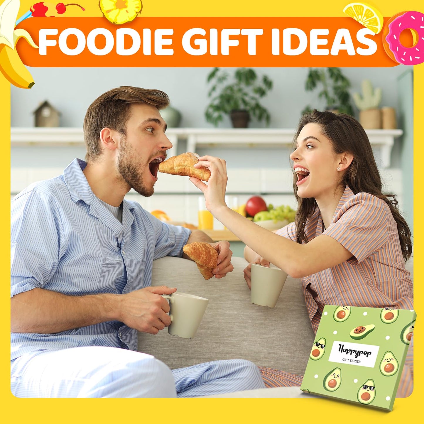 HAPPYPOP Funny Fruit Gifts - Avocado Pineapple Banana Strawberry Socks for Women Men