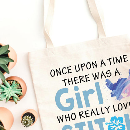 WCGXKO Cartoon Lover Gift There Was A Girl Who Really Loved Cute Themed Tote Bag