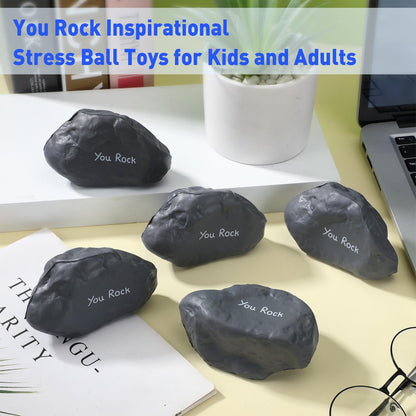 Gemscream Funny Inspirational Stress Balls for Adults Motivational Stress Reliever Squeezable Mini Foam Balls Appreciation Gifts for Employee Coworker Staff Teacher Nurse(20 Pcs,Stone)
