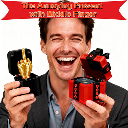 Gotcha Box – Annoying Prank Gift Box with Screws, Pop Up Middle Surprise Finger, Funny Birthday Gag Gifts for Men Dad Husband, White Elephant for Adults